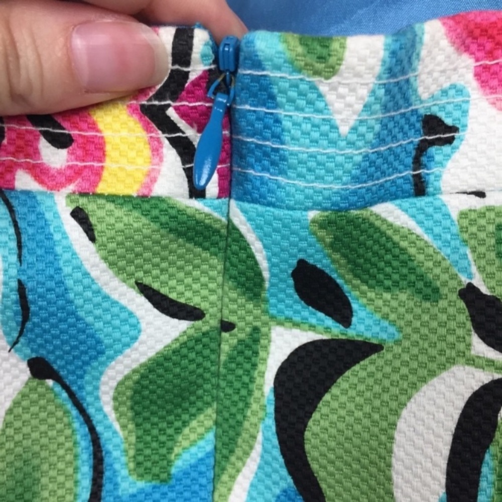 David Meister blue floral tropical print strapless dress size 4 cruise resort - Picture 3 of 5